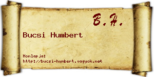 Bucsi Humbert névjegykártya